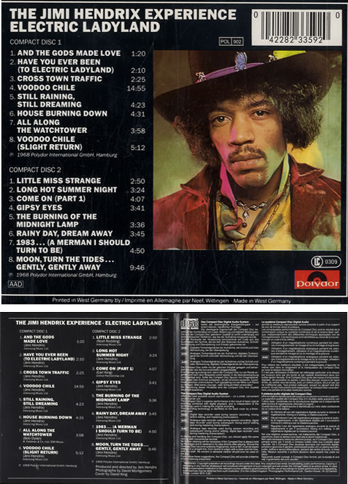 Jimi Hendrix Electric Ladyland German 2 CD album set (Double CD